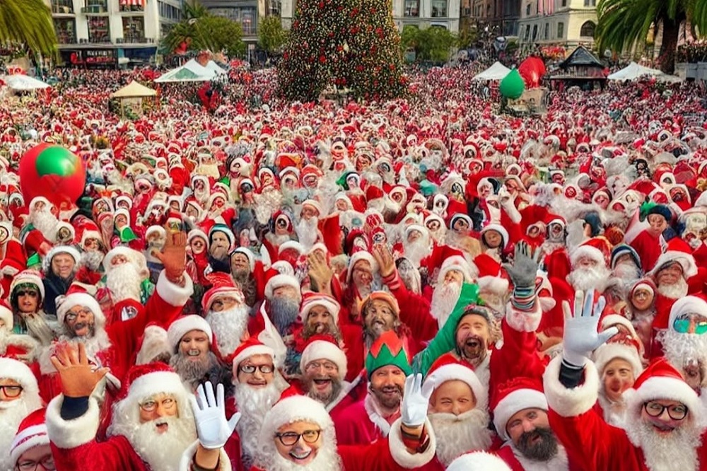 SantaCon fills streets worldwide with Santas and holiday cheer.